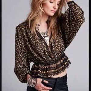 Free People “If I Had You” Beaded Blouse | Size L
